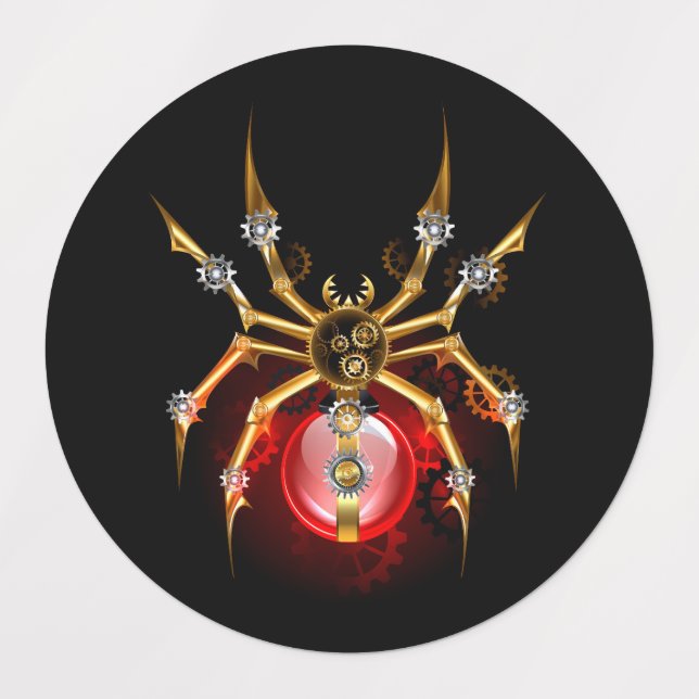 Steampunk spider on black (Design 1)