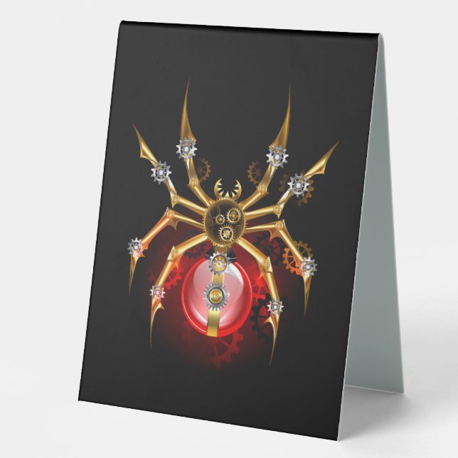 Steampunk spider on black (Front)