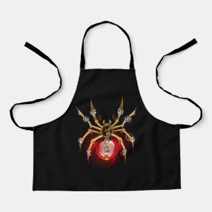 Steampunk spider on black apron
