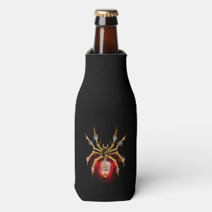 Steampunk spider on black bottle cooler