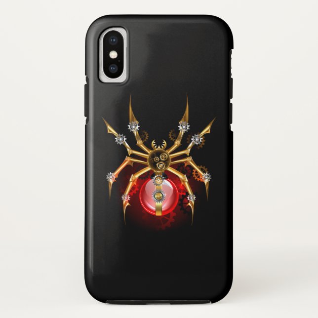 Steampunk spider on black Case-Mate iPhone case (Back)