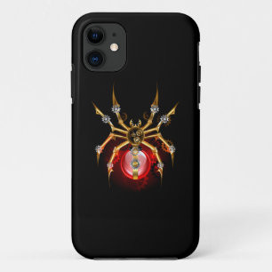 Steampunk spider on black iPhone 11 case