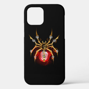 Steampunk spider on black iPhone 12 pro case
