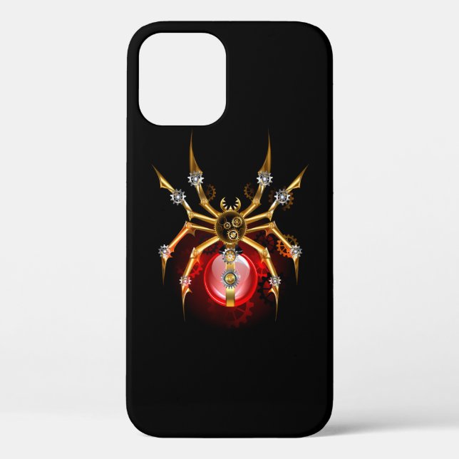 Steampunk spider on black Case-Mate iPhone case (Back)
