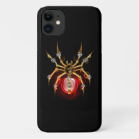 Steampunk spider on black
