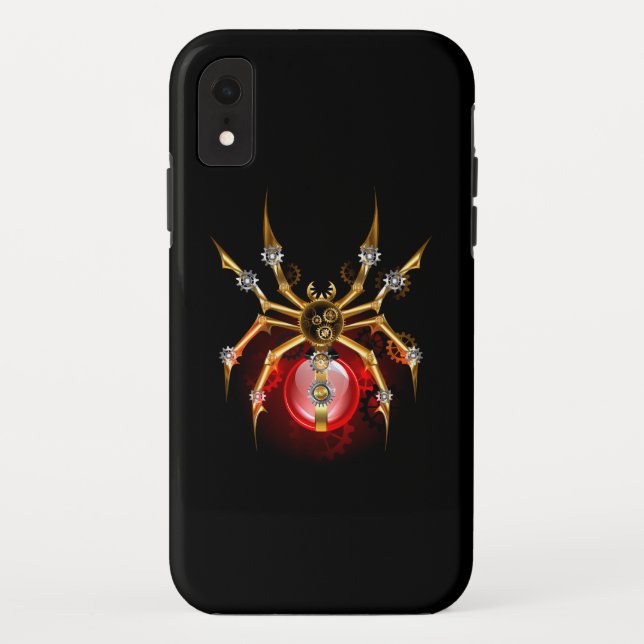 Steampunk spider on black Case-Mate iPhone case (Back)