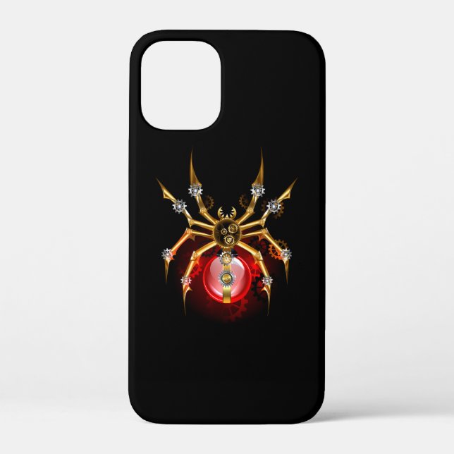 Steampunk spider on black Case-Mate iPhone case (Back)