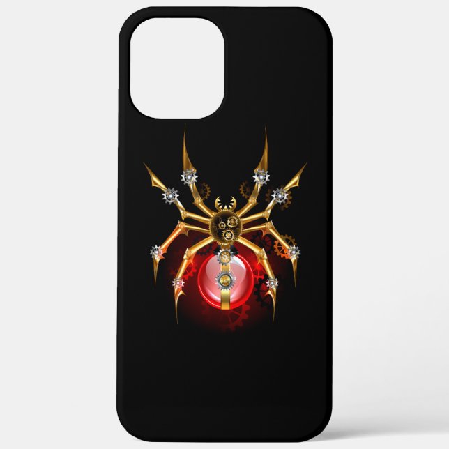 Steampunk spider on black Case-Mate iPhone case (Back)