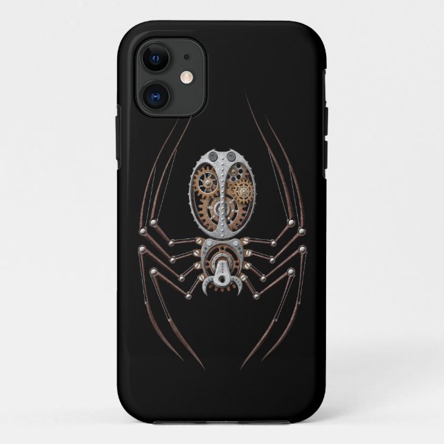 Steampunk Spider on Black Case-Mate iPhone Case (Back)