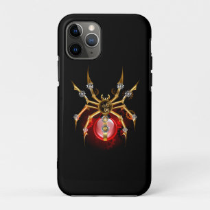 Steampunk spider on black iPhone 11 pro case