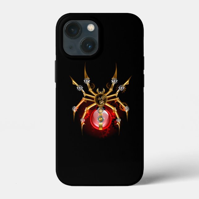 Steampunk spider on black Case-Mate iPhone case (Back)