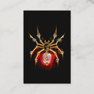 Steampunk spider on black discount card