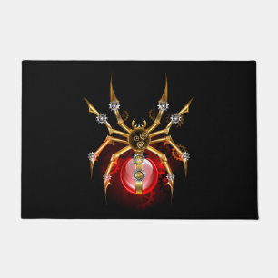 Steampunk spider on black doormat
