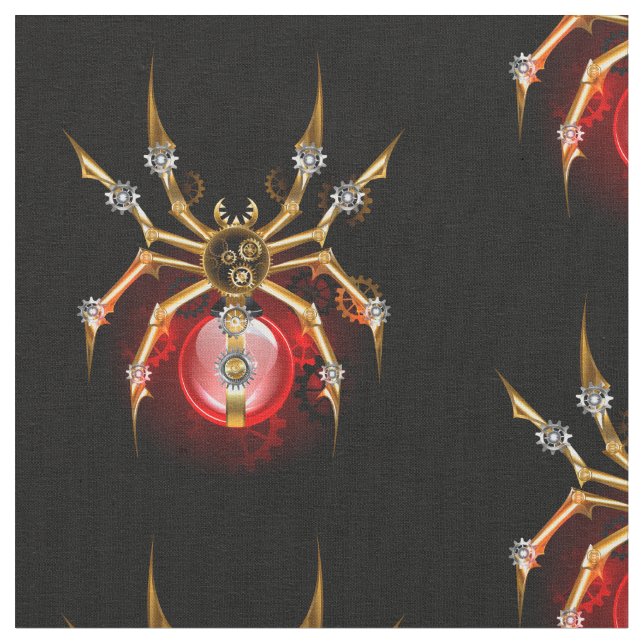 Steampunk spider on black fabric (Close Up)