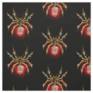 Steampunk spider on black fabric