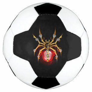 Steampunk spider on black football