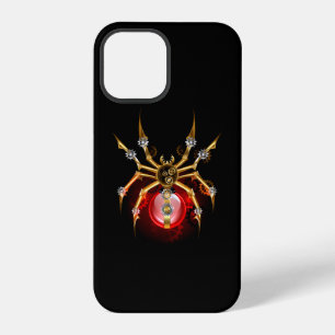 Steampunk spider on black iPhone 12 pro case