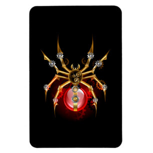 Steampunk spider on black magnet