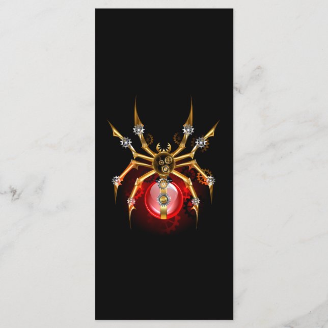 Steampunk spider on black menu (Front)