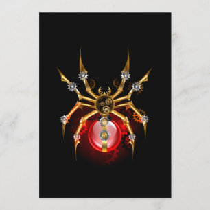 Steampunk spider on black menu