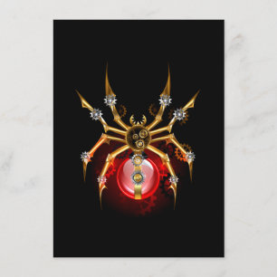 Steampunk spider on black menu