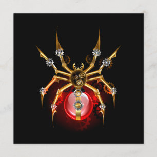 Steampunk spider on black menu