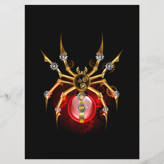 Steampunk spider on black menu (Front)