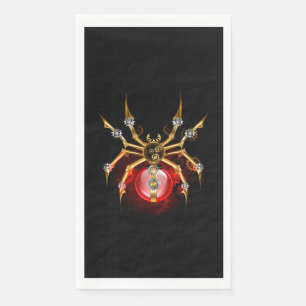 Steampunk spider on black napkin