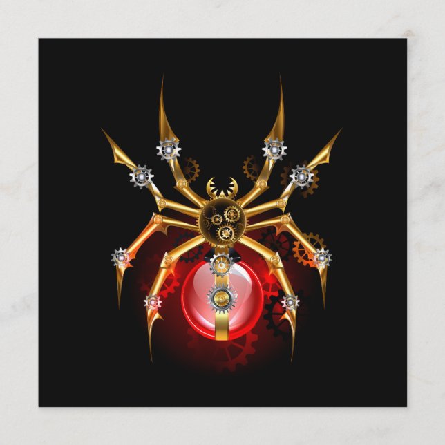 Steampunk spider on black programme (Front)