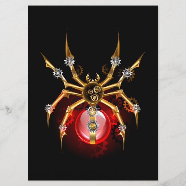 Steampunk spider on black programme (Front)