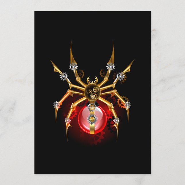 Steampunk spider on black programme (Front)