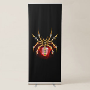 Steampunk spider on black retractable banner