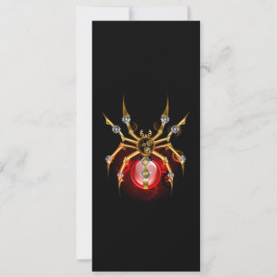 Steampunk spider on black save the date