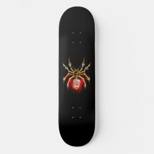 Steampunk spider on black skateboard