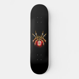 Steampunk spider on black skateboard