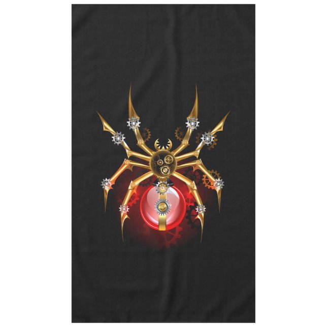Steampunk spider on black tablecloth (Front)