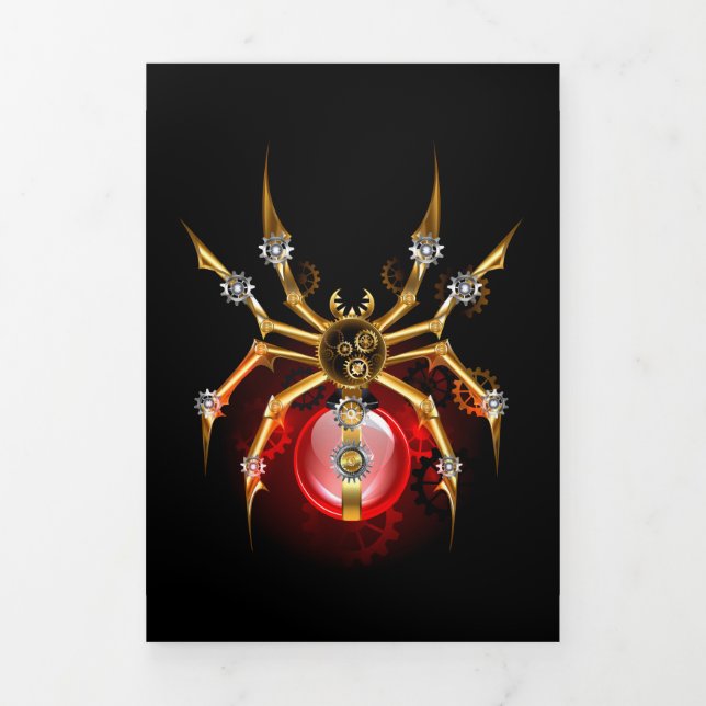 Steampunk spider on black Tri-Fold programme (Cover)