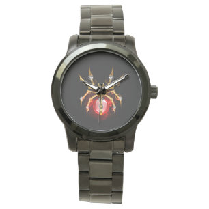 Steampunk spider on black watch