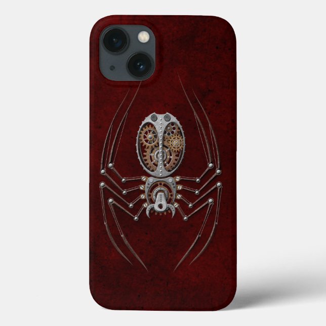 Steampunk Spider on Deep Red Case-Mate iPhone Case (Back)