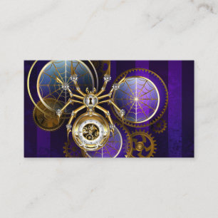 Steampunk Spider on Purple Background Advice Card