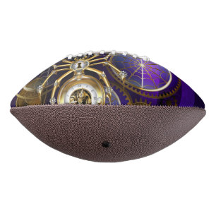 Steampunk Spider on Purple Background American Football