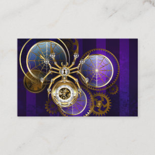 Steampunk Spider on Purple Background Appointment Card