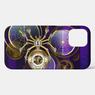 Steampunk Spider on Purple Background iPhone 12 Pro Case