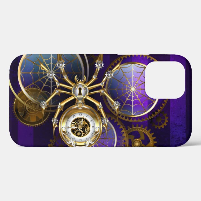 Steampunk Spider on Purple Background Case-Mate iPhone Case (Back (Horizontal))