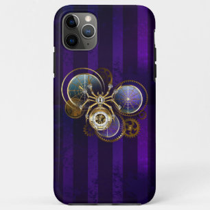 Steampunk Spider on Purple Background iPhone 11 Pro Max Case