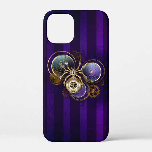 Steampunk Spider on Purple Background Case-Mate iPhone Case (Back)