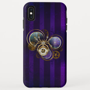 Steampunk Spider on Purple Background iPhone XS Max Case