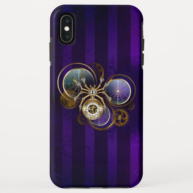 Steampunk Spider on Purple Background Case-Mate iPhone Case (Back)