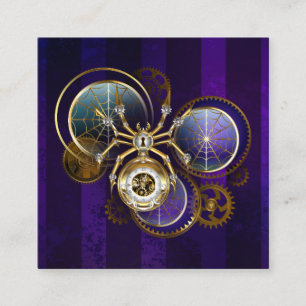 Steampunk Spider on Purple Background Discount Card