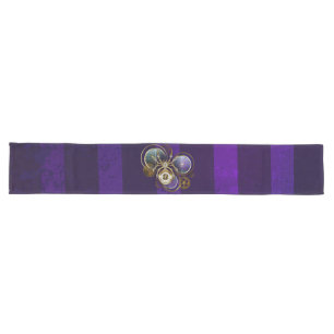 Steampunk Spider on Purple Background Long Table Runner